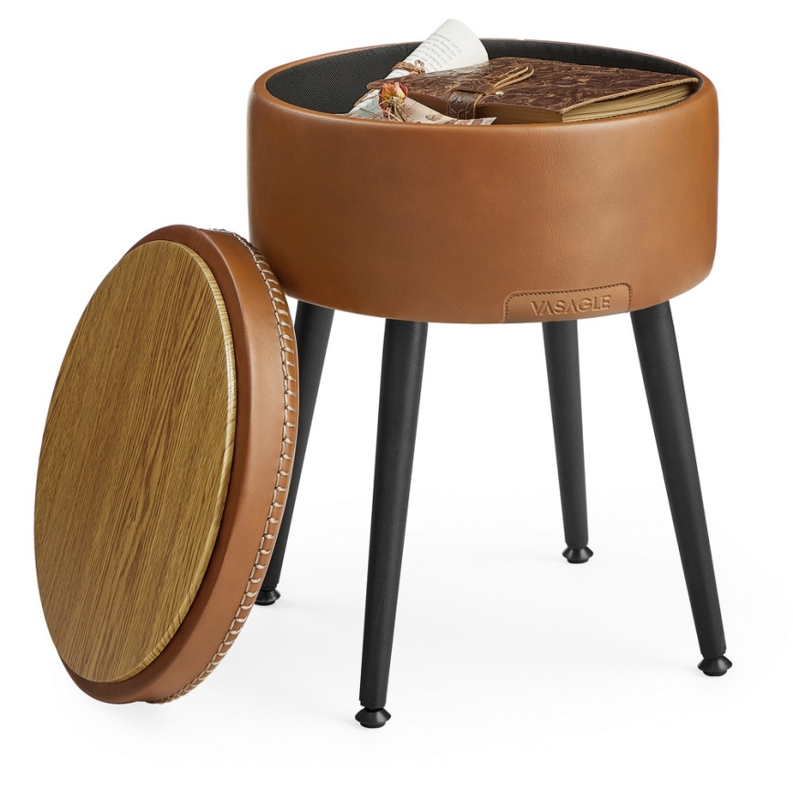Leren poef CORE cognac