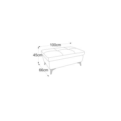 Leren poef SALERNO II 66x100 cm grijs