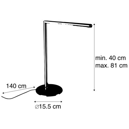 Leuchten Direkt 11011-55 - Lampe de table à intensité variable DAWDA LED/4,8W/230V