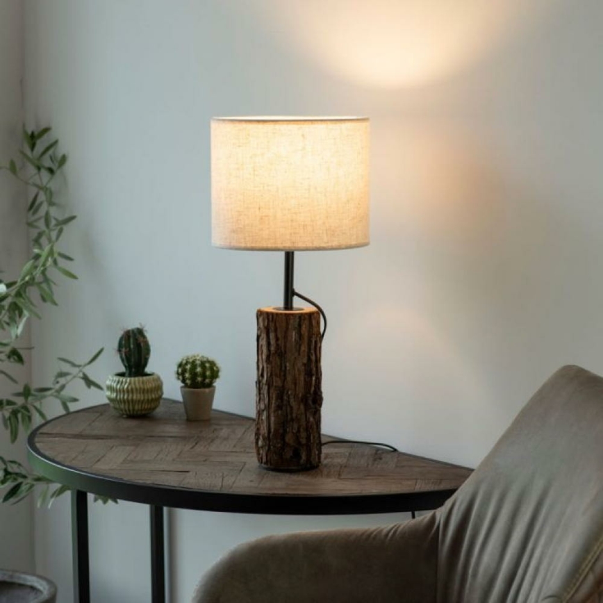 Leuchten Direkt 11233-79 - Bureaulamp BARK 1xE27/40W/230V hout