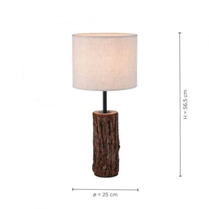 Leuchten Direkt 11233-79 - Bureaulamp BARK 1xE27/40W/230V hout