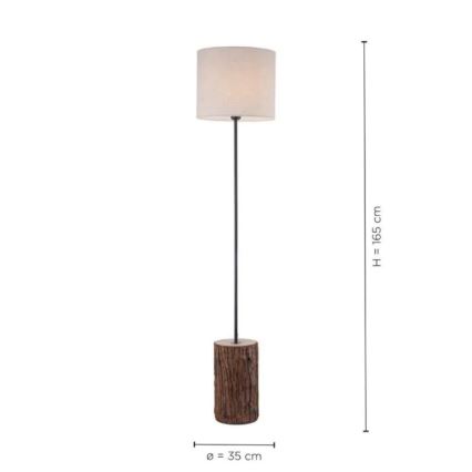 Leuchten Direkt 11234-79 - Lampadaire BARK 1xE27/40W/230V bois