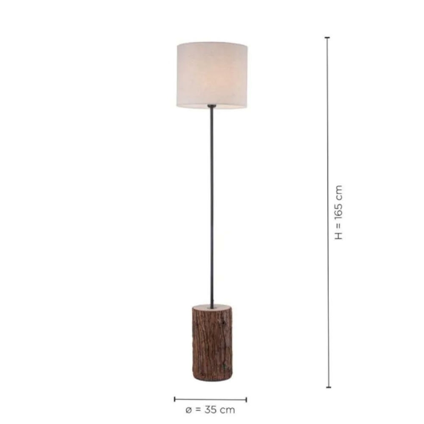 Leuchten Direkt 11234-79 - Staande lamp BARK 1xE27/40W/230V hout