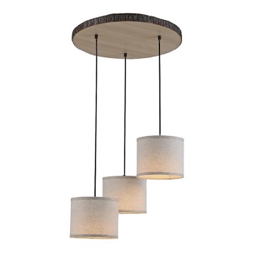 Leuchten Direkt 11236-79 - Hanglamp aan een koord BARK 3xE27/40W/230V hout