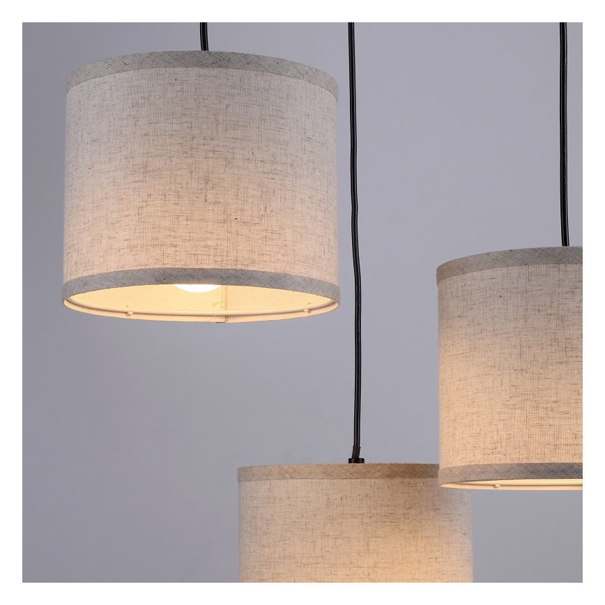 Leuchten Direkt 11236-79 - Hanglamp aan een koord BARK 3xE27/40W/230V hout