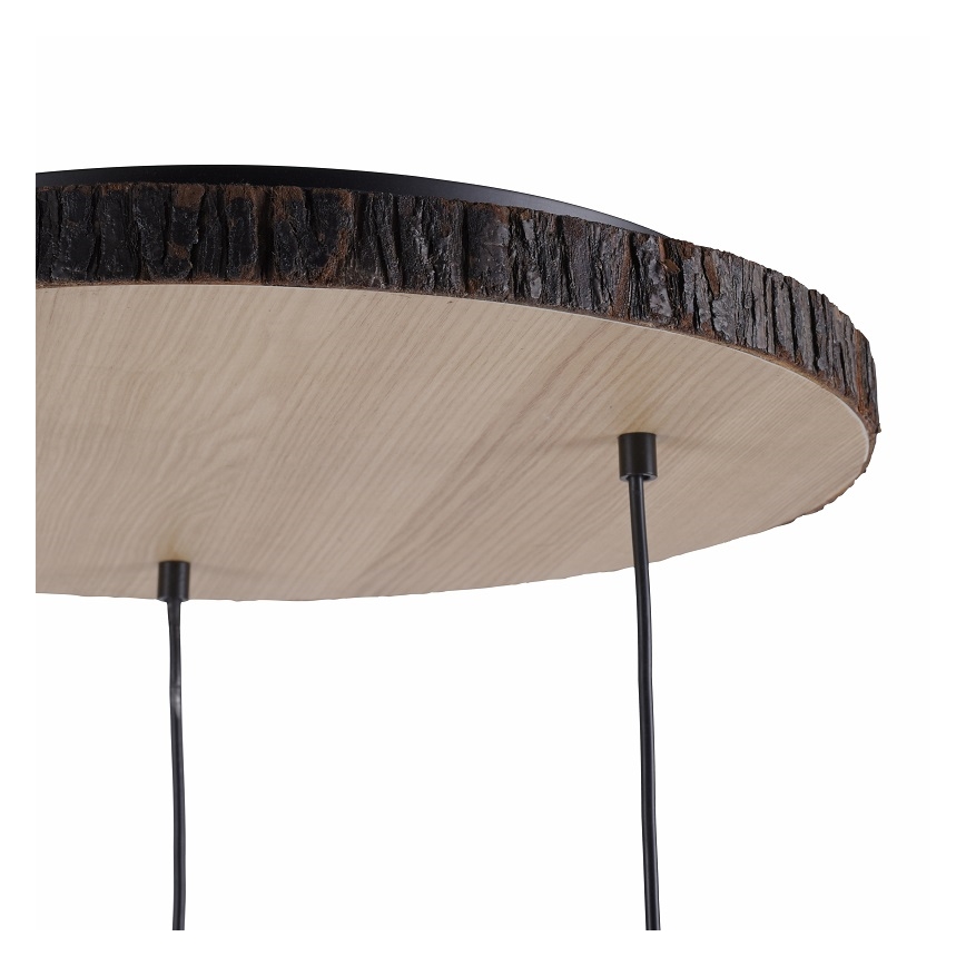 Leuchten Direkt 11236-79 - Hanglamp aan een koord BARK 3xE27/40W/230V hout