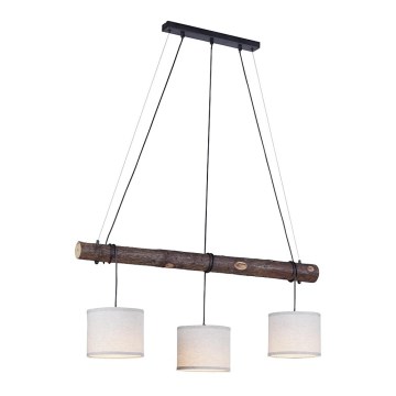 Leuchten Direkt 11238-79 - Hanglamp aan een koord BARK 3xE27/40W/230V hout