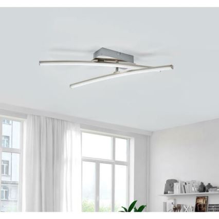 Leuchten Direkt 11270-55 - Lustre monté en surface SIMON 2xLED/5W/230V mat chrome