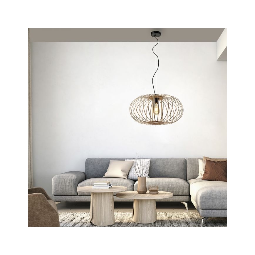 Leuchten Direkt 11409-79 - Suspension filaire RACOON 1xE27/40W/230V bambou