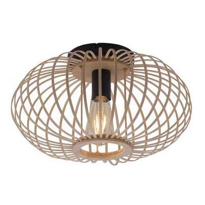 Leuchten Direkt 11410-79 - Bevestigde hanglamp RACOON 1xE27/40W/230V diameter 40 cm bamboe