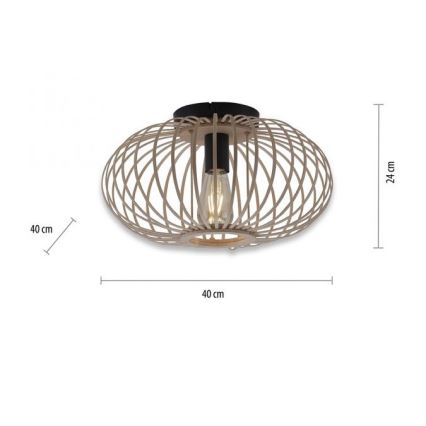 Leuchten Direkt 11410-79 - Bevestigde hanglamp RACOON 1xE27/40W/230V diameter 40 cm bamboe