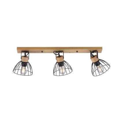 Leuchten Direkt 11418-18 - Spot LAMI 3xE27/25W/230V acacia/métal