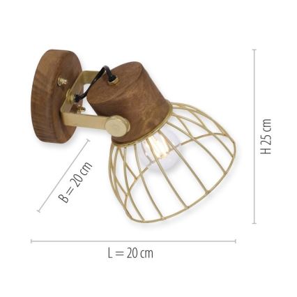 Leuchten Direkt 11486-60 - Wandspot ALAMI 1xE27/25W/230V mangoboom