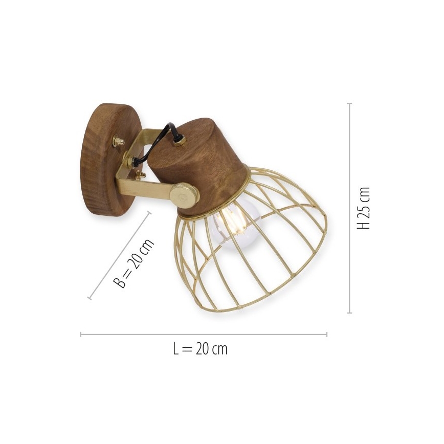 Leuchten Direkt 11486-60 - Wandspot ALAMI 1xE27/25W/230V mangoboom