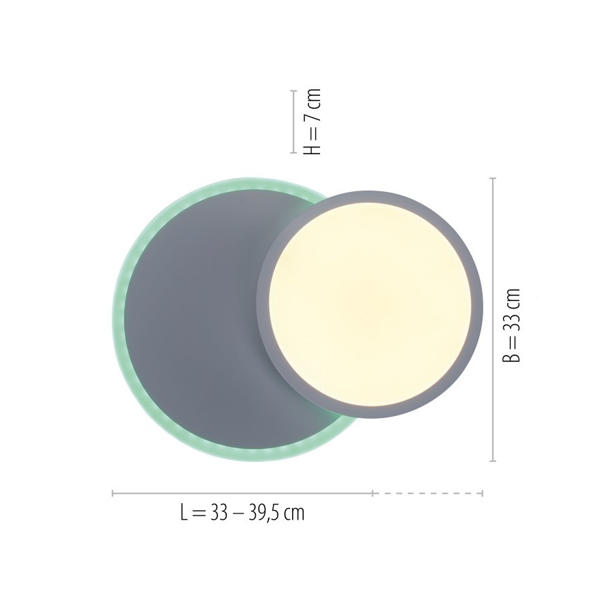 Leuchten Direkt 11662-16 - Dimbare LED RGB plafondlamp ARENDA LED/21W/230V + afstandsbediening