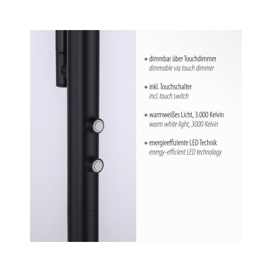 Leuchten Direkt 11710-18 - LED dimbare vloerlamp HANS LED/21,5W/230V + LED/4W