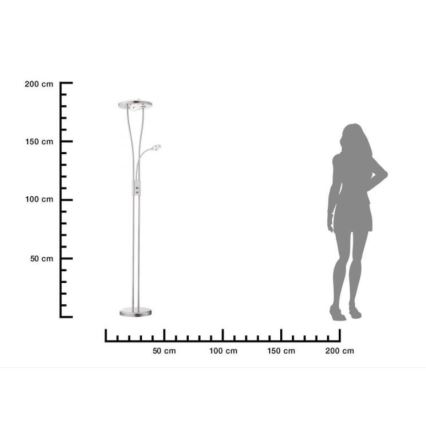 Leuchten Direkt 11778-55 - Dimbare en Staande LED Lamp HELIA LED/16,8W/230V + 2xLED/3,8W