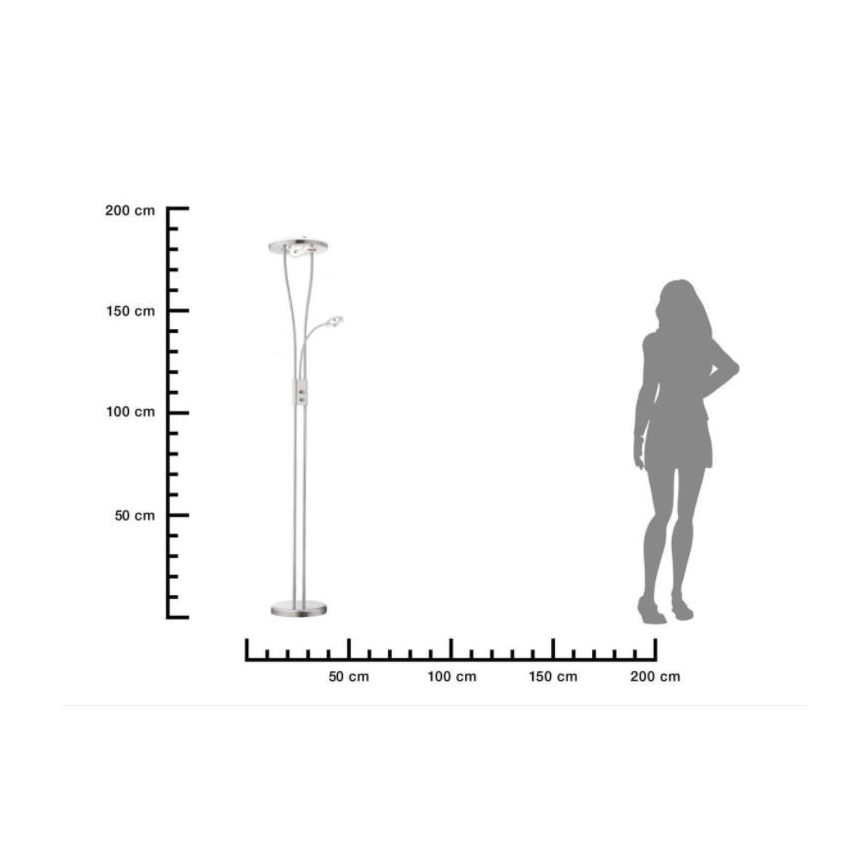 Leuchten Direkt 11778-55 - Dimbare en Staande LED Lamp HELIA LED/16,8W/230V + 2xLED/3,8W