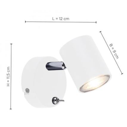 Leuchten Direkt 11941-16 - LED Wand Spot TARIK 1xGU10/5W/230V wit