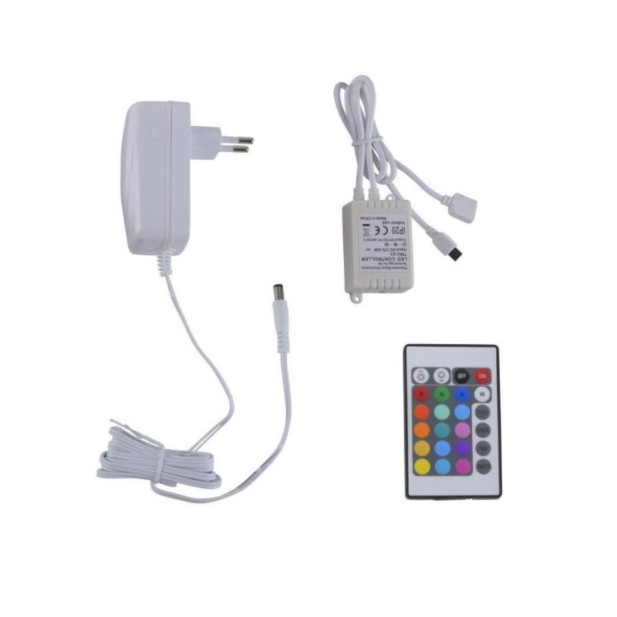 Leuchten Direkt 1210-70-BH - Dimbare LED RGB Strip TEANIA 3m 16,2W/12/230V + afstandsbediening