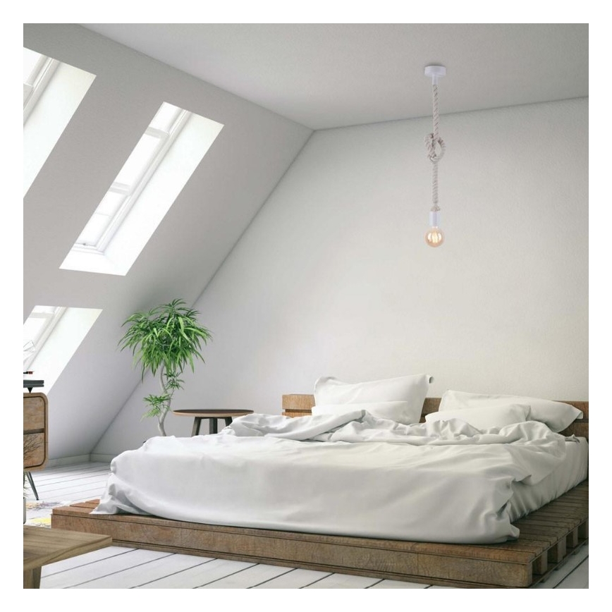 Leuchten Direkt 13572-16 - Hanglamp aan een koord DIY 1xE27/10W/230V wit