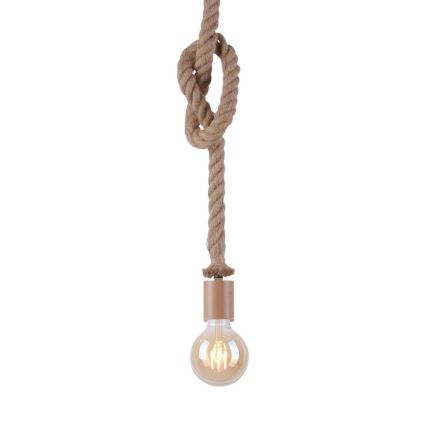 Leuchten Direkt 13572-79 - Hanglamp aan een koord DIY 1xE27/10W/230V bruin