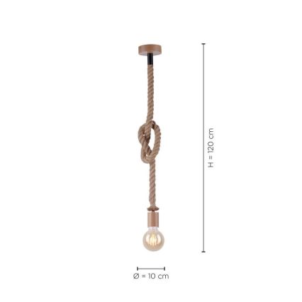 Leuchten Direkt 13572-79 - Hanglamp aan een koord DIY 1xE27/10W/230V bruin