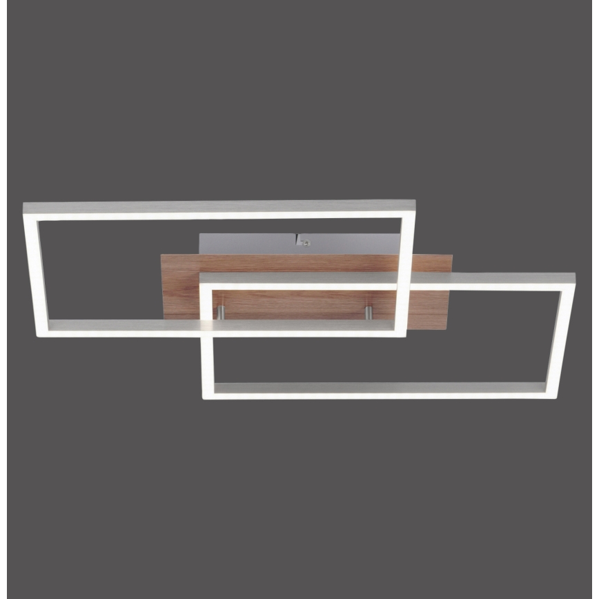 Leuchten Direkt 14018-78 - Dimbare LED plafondlamp IVEN 2xLED/15W/230V eiken + afstandsbediening