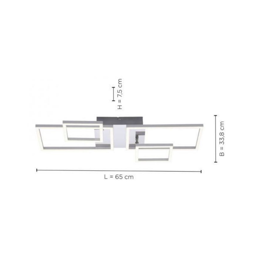 Leuchten Direkt 14030-55 - LED Hanglamp voor Oppervlak Montage IVEN 2xLED/12W/230V + 2xLED/5,5W