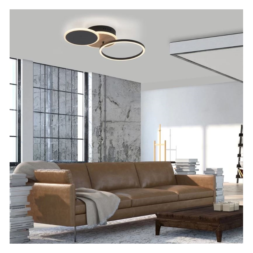 Leuchten Direkt 14116-78 - Plafonnier LED SEVENT LED/25,5W/230V noir/marron