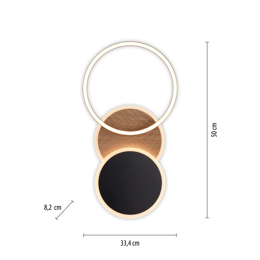 Leuchten Direkt 14116-78 - Plafonnier LED SEVENT LED/25,5W/230V noir/marron