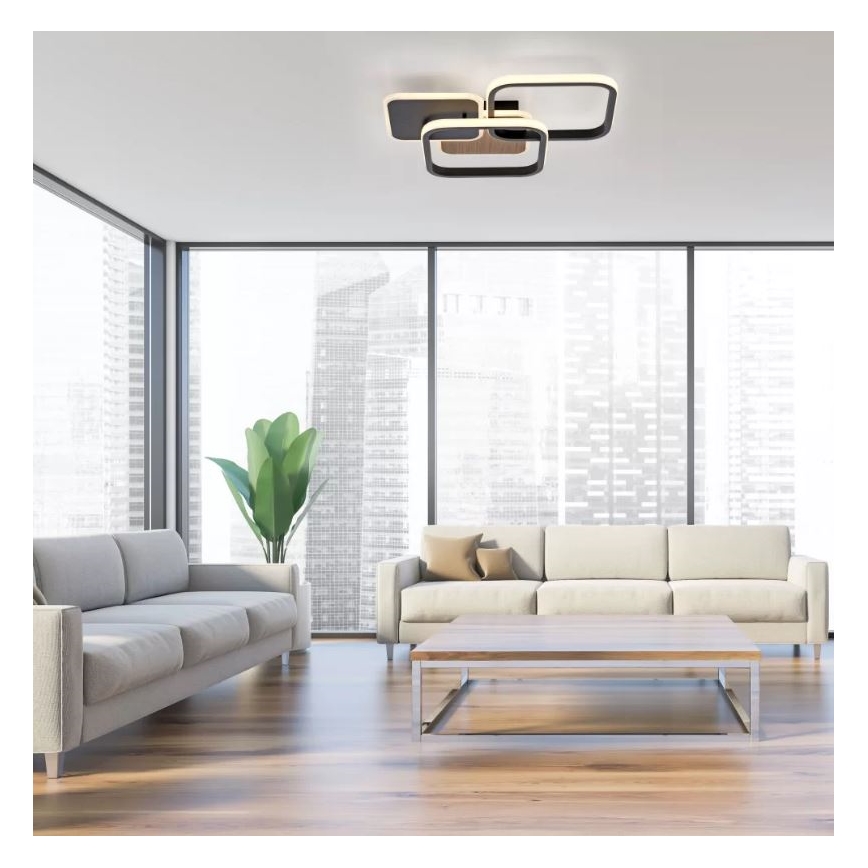 Leuchten Direkt 14117-78 - LED Plafondlamp SEVENT LED/36W/230V zwart/bruin