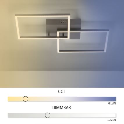 Leuchten Direkt 14141-18 - Plafonnier à intensité variable LED IVEN 2xLED/13,5W/230V + télécommande