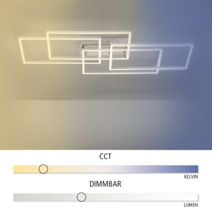 Leuchten Direkt 14151-55 - Plafonnier dimmable LED IVEN 4xLED/12W/230V + télécommande