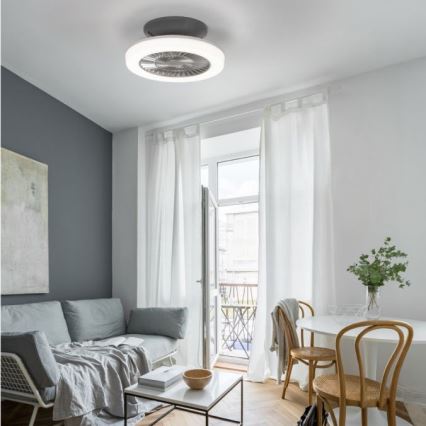 Leuchten Direkt 14645-55 - LED-verlichtingsarmatuur met ventilator LEONARD LED/27W/230V