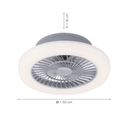 Leuchten Direkt 14645-55 - LED-verlichtingsarmatuur met ventilator LEONARD LED/27W/230V
