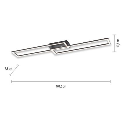 Leuchten Direkt 14691-18 - LED dimbare plafondlamp IVEN LED/36W/230V