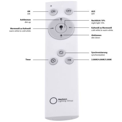 Leuchten Direkt 14755-21- Plafonnier à intensité variable FLAT LED/28W/230V 2700-5000K + Télécommande