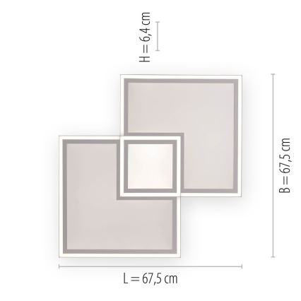 Leuchten Direkt 14855 - 16- Plafonnier LED à intensité variable EDGING LED/51W/230V 2700-5000K + télécommande