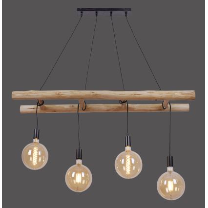 Leuchten Direkt 15025-18 - Hanglamp aan een koord EDGAR 4xE27/60W/230V eucalyptus