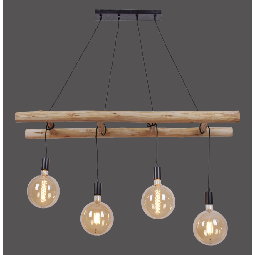 Leuchten Direkt 15025-18 - Hanglamp aan een koord EDGAR 4xE27/60W/230V eucalyptus
