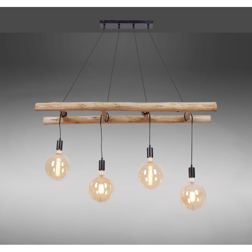 Leuchten Direkt 15025-18 - Hanglamp aan een koord EDGAR 4xE27/60W/230V eucalyptus