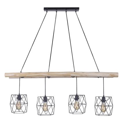 Leuchten Direkt 15036-18 - Hanglamp aan een koord EDGAR 4xE27/60W/230V eucalyptus