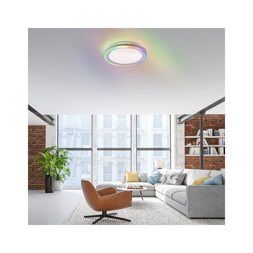 Leuchten Direkt 15152-16 - LED RGBW Dimbare plafondlamp SPHERIC LED/18W/230V + afstandsbediening