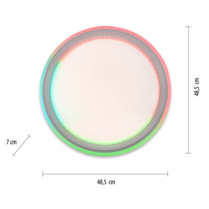 Leuchten Direkt 15154-16- Dimbare LED RGB Plafond Lamp EDGING 39W/230V