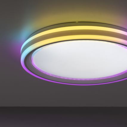 Leuchten Direkt 15154-16- Plafonnier à intensité variable LED RGB EDGING 39W/230V + télécommande