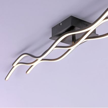 Leuchten Direkt 15167-18-LED Opbouwkroonluchter WAWE 2xLED/12,5W/230V+LED/17W zwart