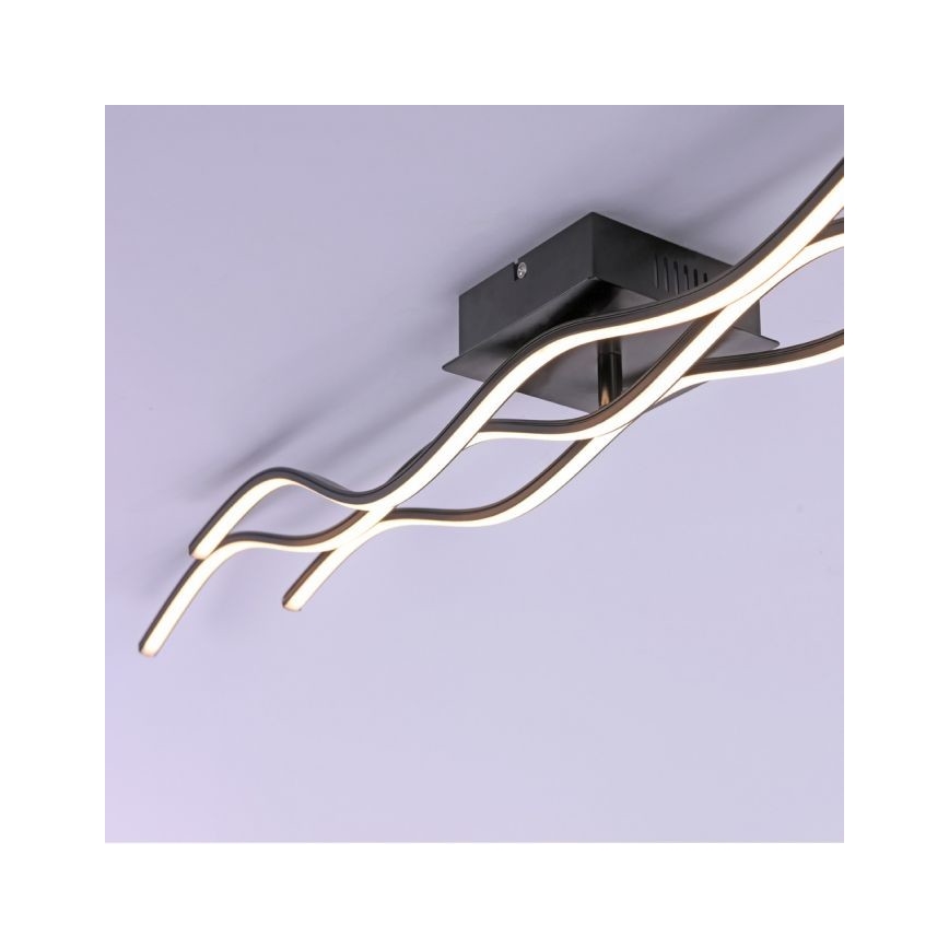 Leuchten Direkt 15167-18-LED Opbouwkroonluchter WAWE 2xLED/12,5W/230V+LED/17W zwart