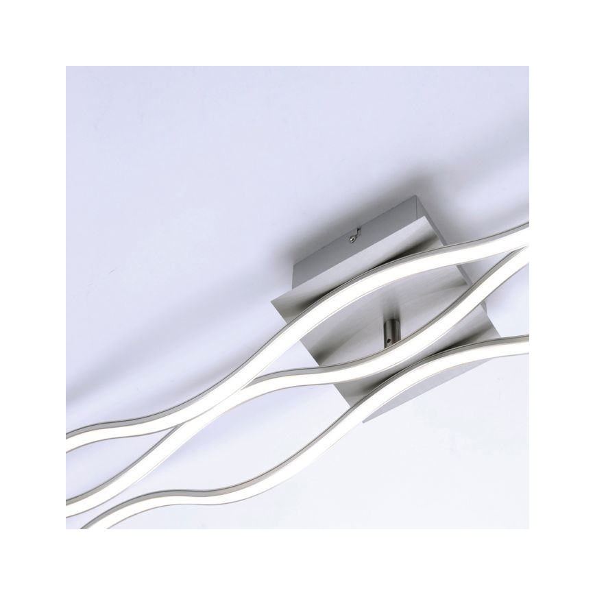 Leuchten Direkt 15167-55 - LED Hanglamp voor Oppervlak Montage WAWE 2xLED/12,5W/230V+1xLED/17W mat chroom