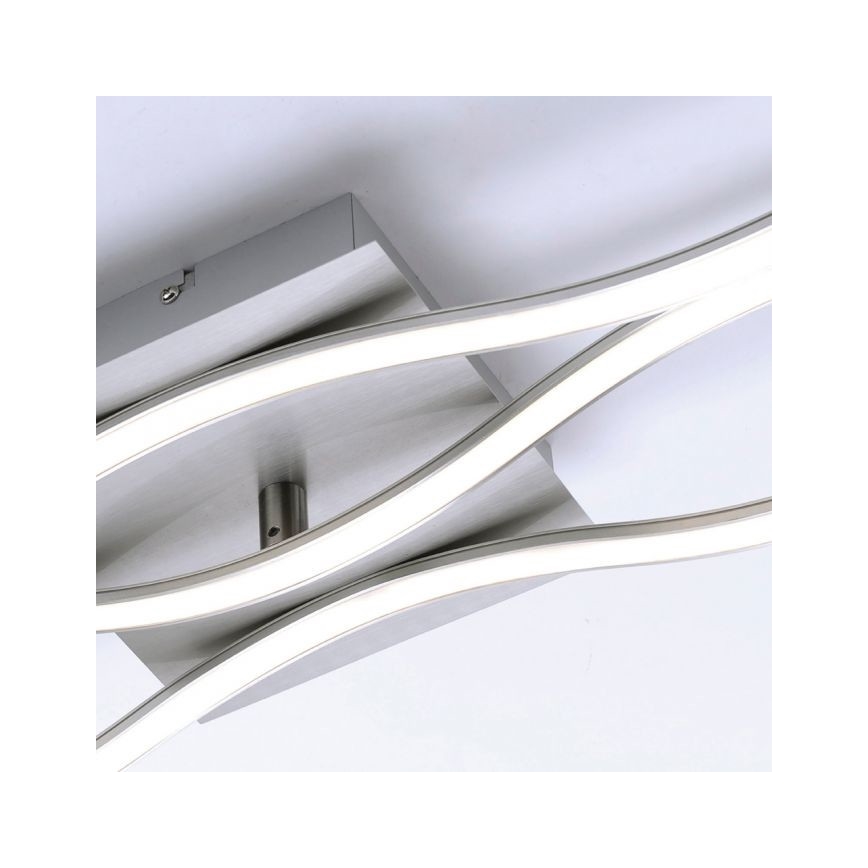 Leuchten Direkt 15167-55 - LED Hanglamp voor Oppervlak Montage WAWE 2xLED/12,5W/230V+1xLED/17W mat chroom